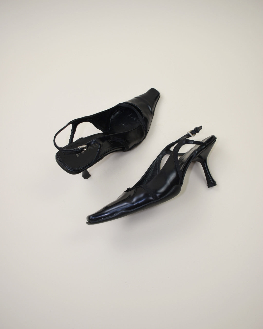 Prada Black Slingback Heels - Size 40, 9.5