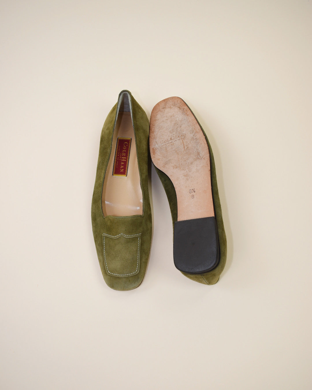 Cole Haan Olive Suede Loafers - Size 8.5