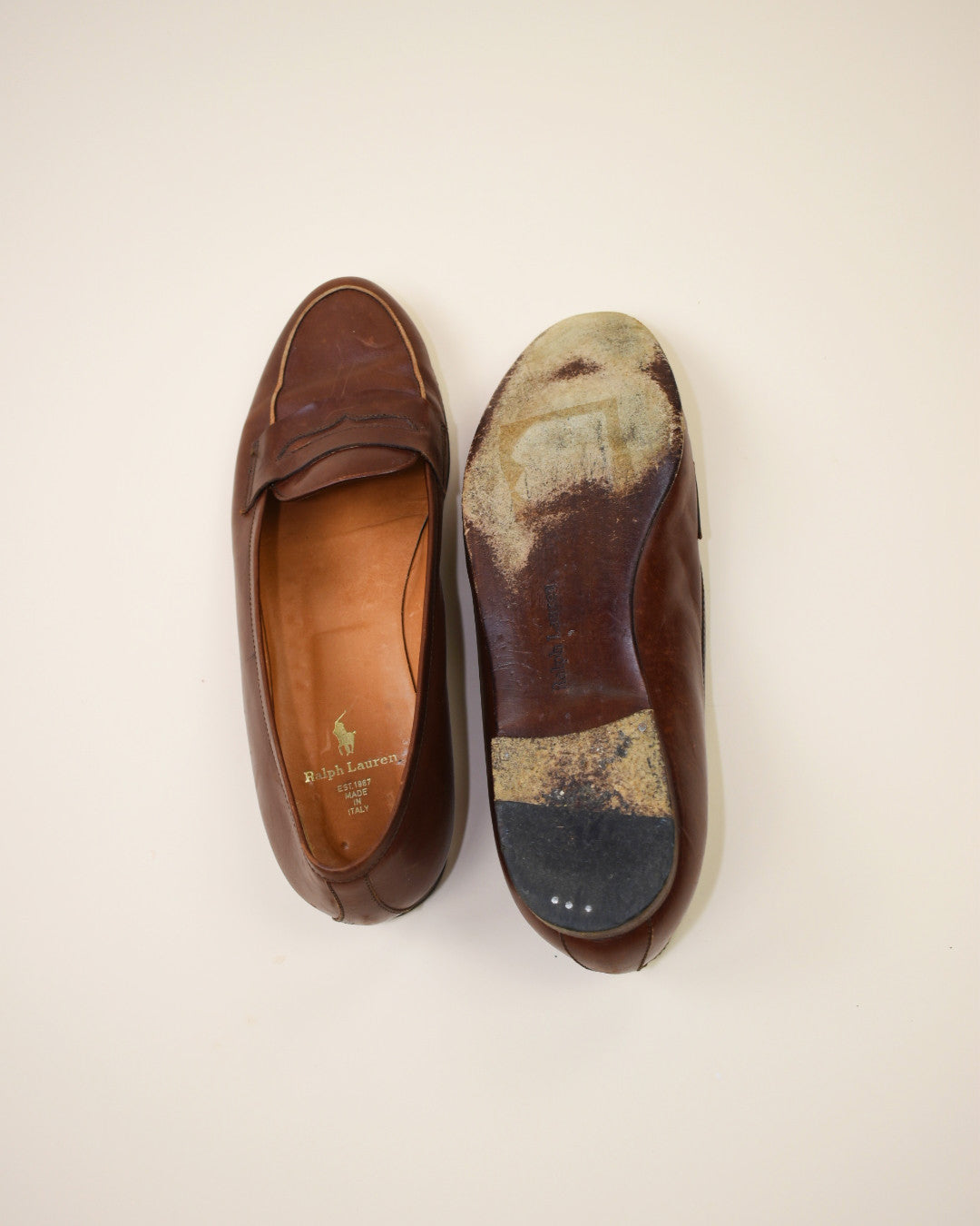 90s Ralph Lauren Brown Leather Loafer - Size 8.5/9
