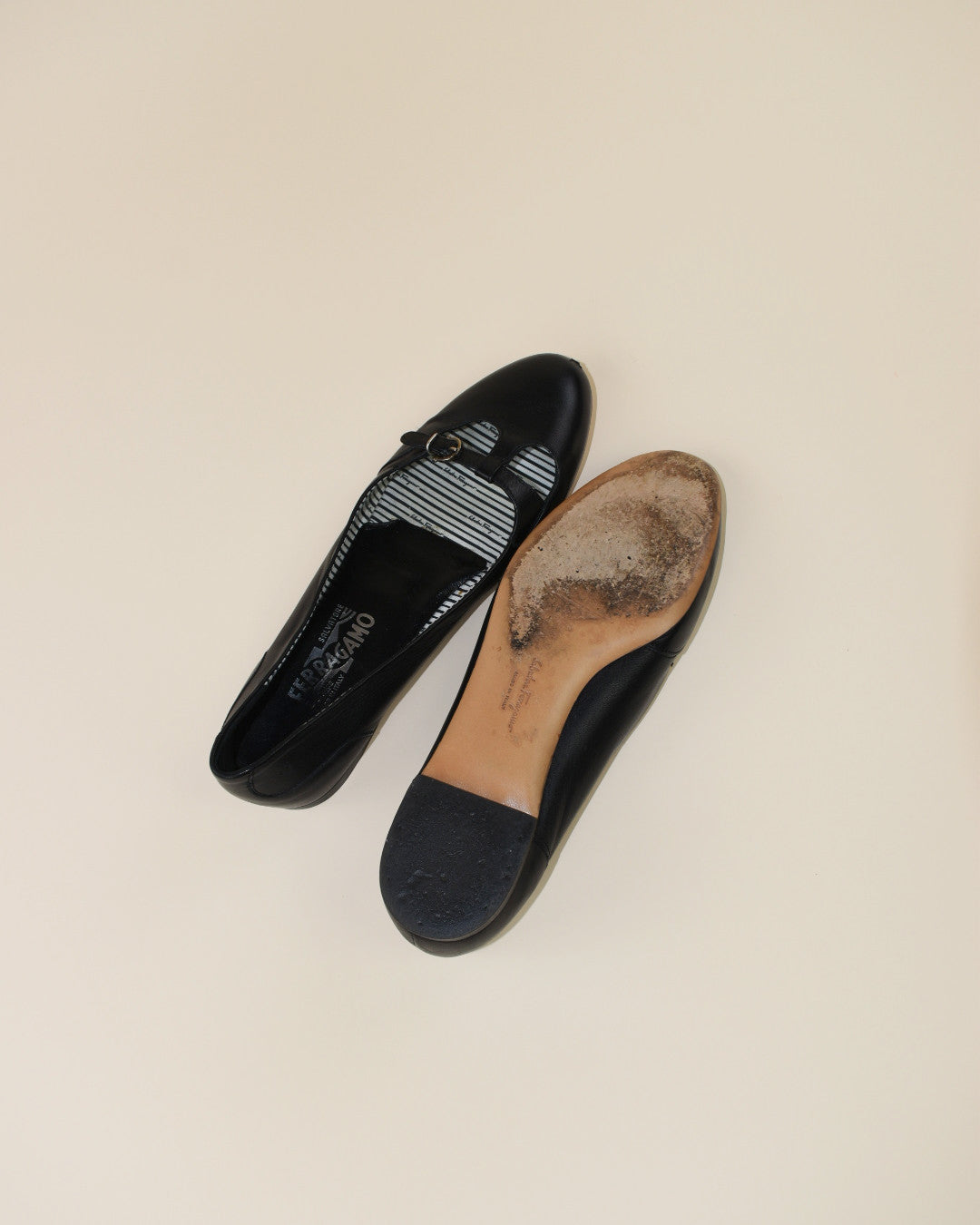 Salvatore Ferragamo Black Mary Jane Flats - Size 8