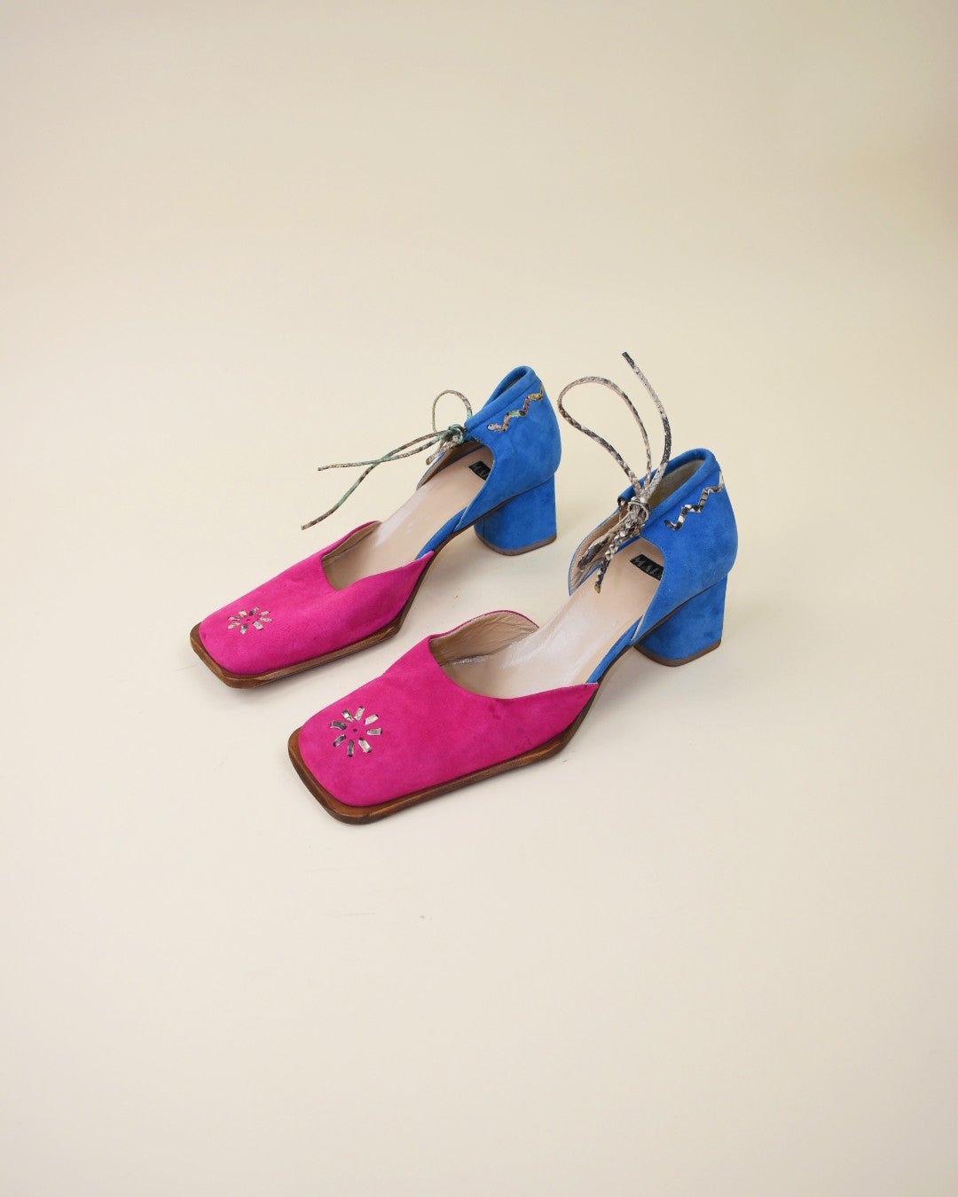 Suede Snakeskin Mary Janes - Size 39, 8.5