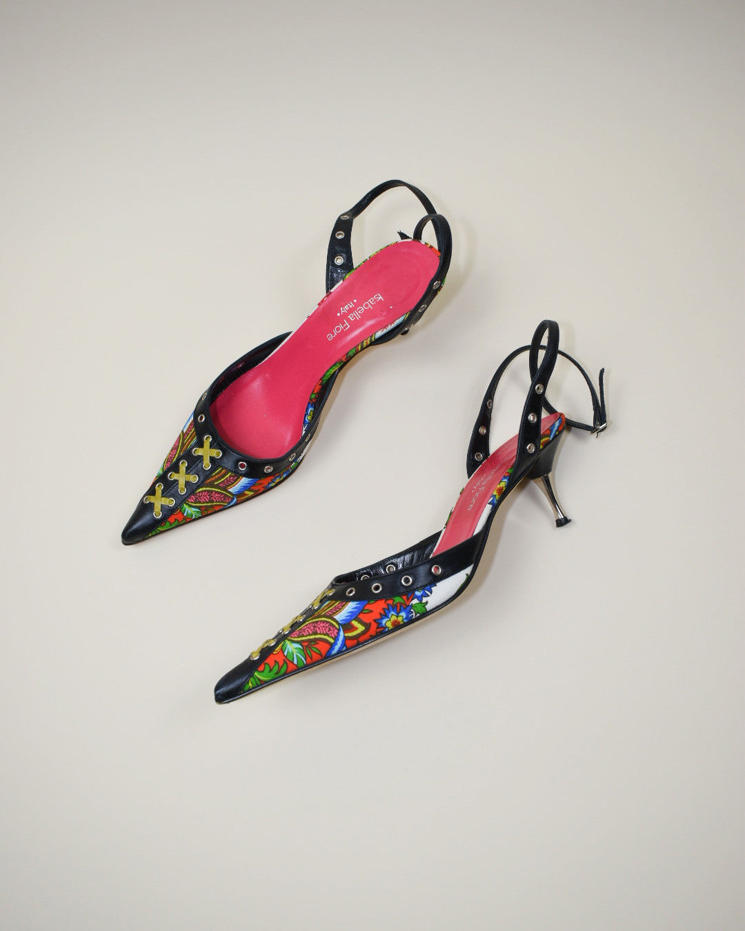 Y2K Studded Strappy Heels - Size 7.5