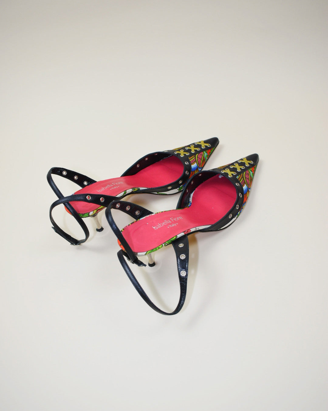 Y2K Studded Strappy Heels - Size 7.5