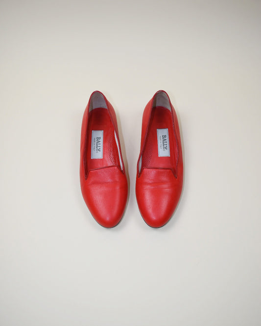 Bally Red Leather Loafers - Size 7