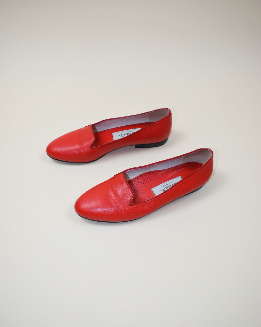 Bally Red Leather Loafers - Size 7