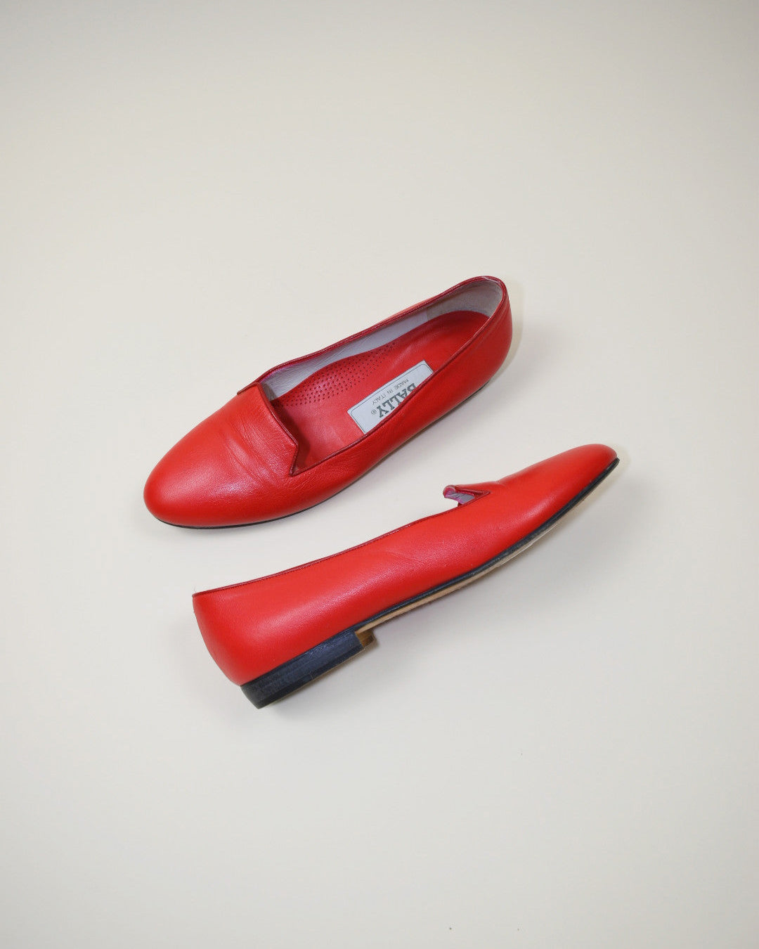 Bally Red Leather Loafers - Size 7
