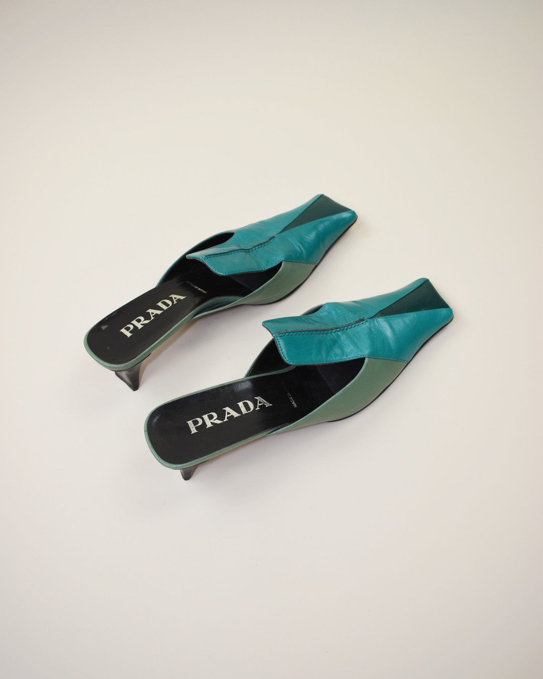 Vintage Green Prada Mules -  Size 37, 6.5