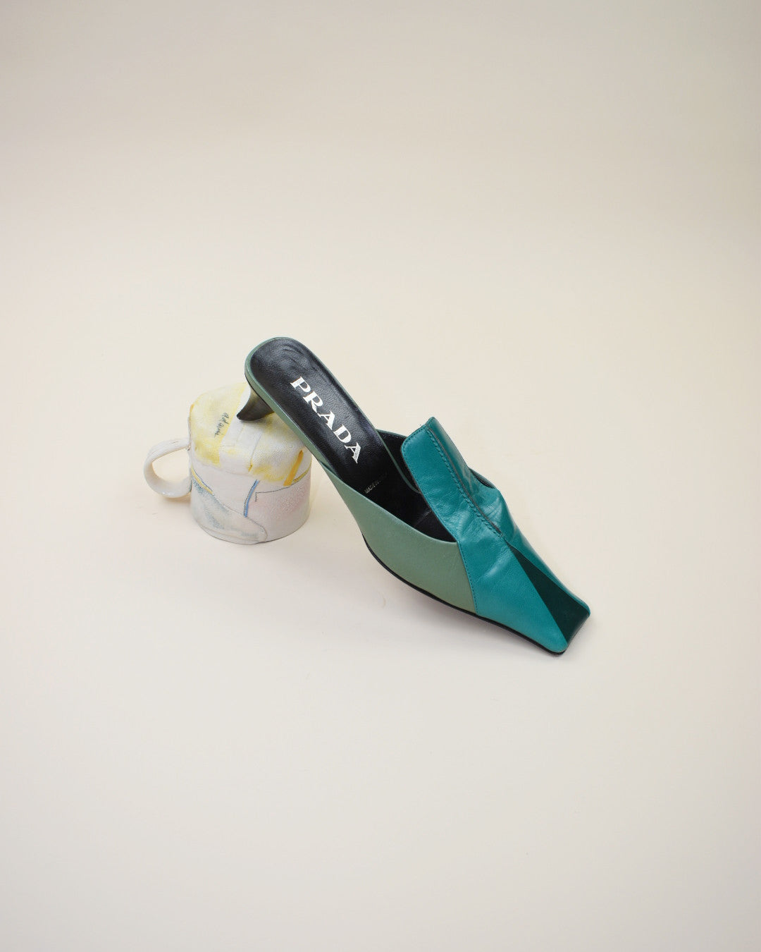 Vintage Green Prada Mules -  Size 37, 6.5