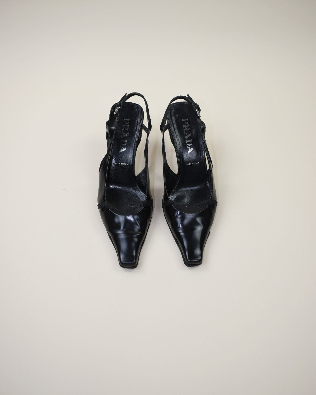 Prada Black Slingback Heels - Size 40, 9.5