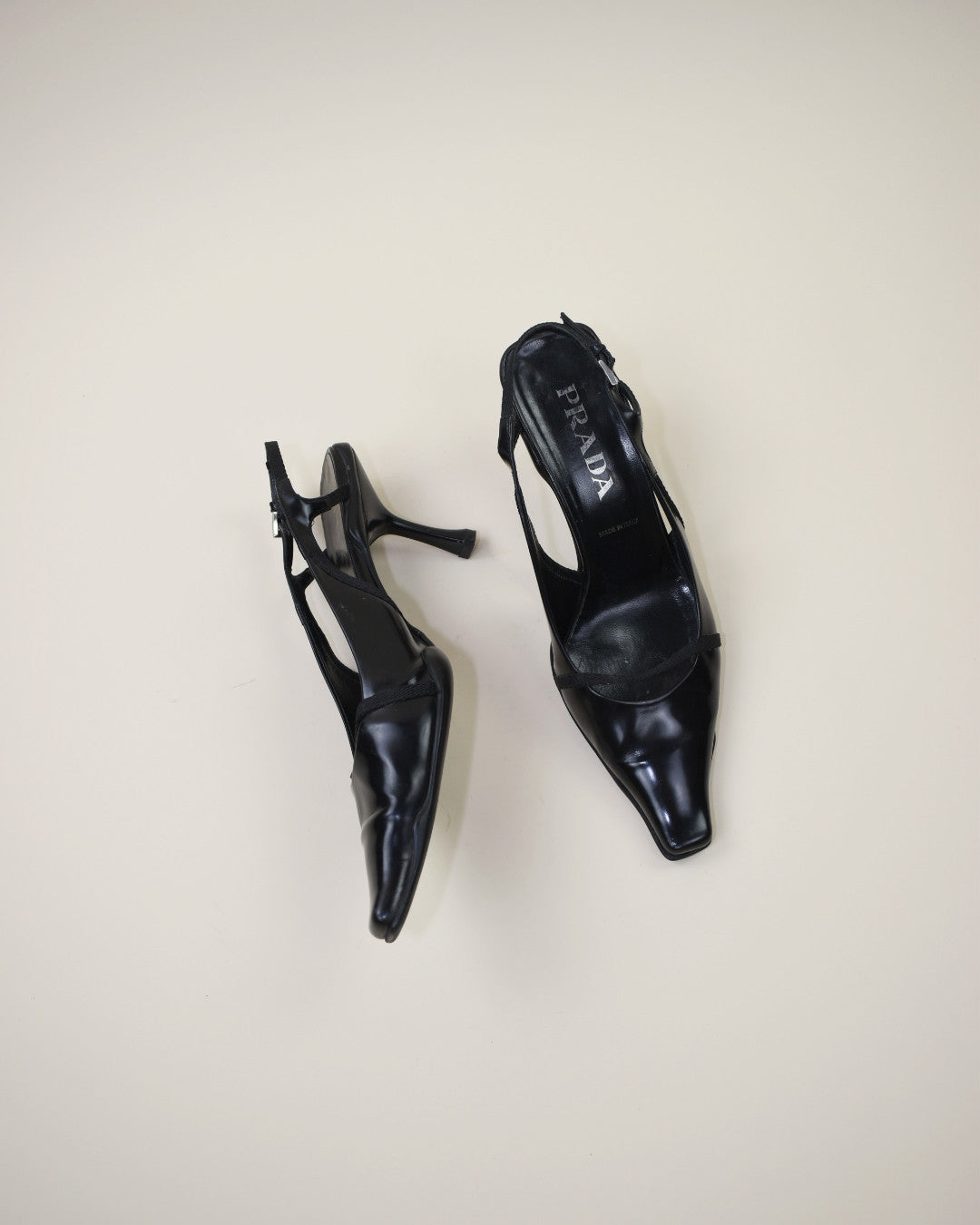 Prada Black Slingback Heels - Size 40, 9.5