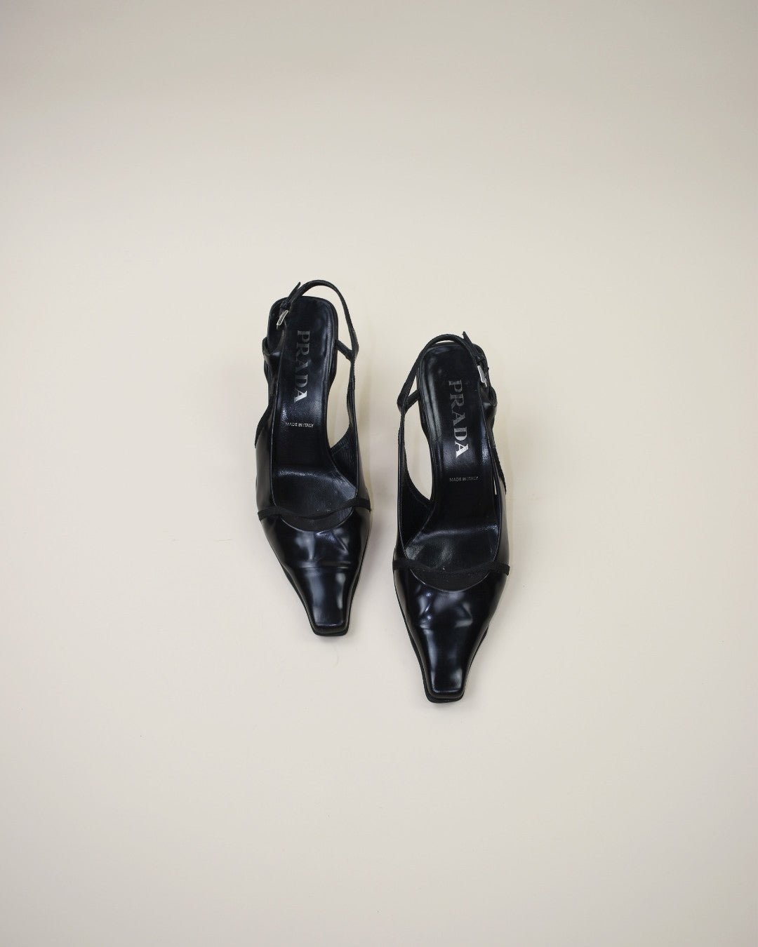 Prada Black Slingback Heels - Size 40, 9.5