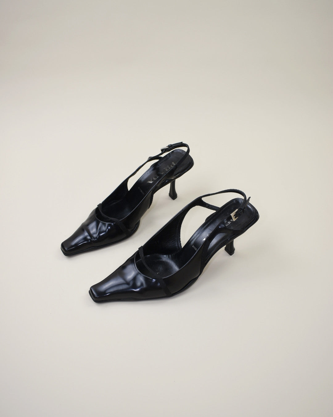 Prada Black Slingback Heels - Size 40, 9.5