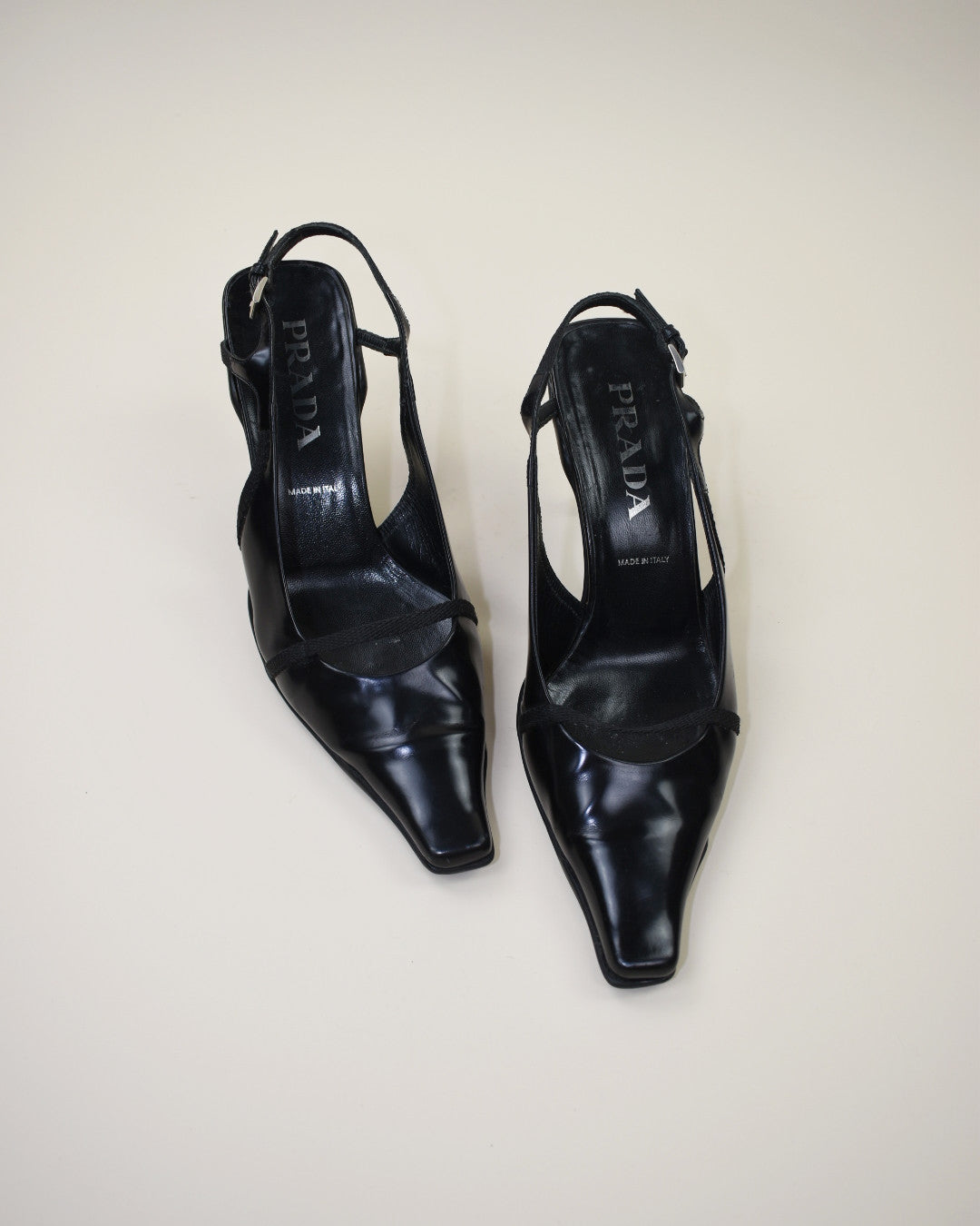 Prada Black Slingback Heels - Size 40, 9.5