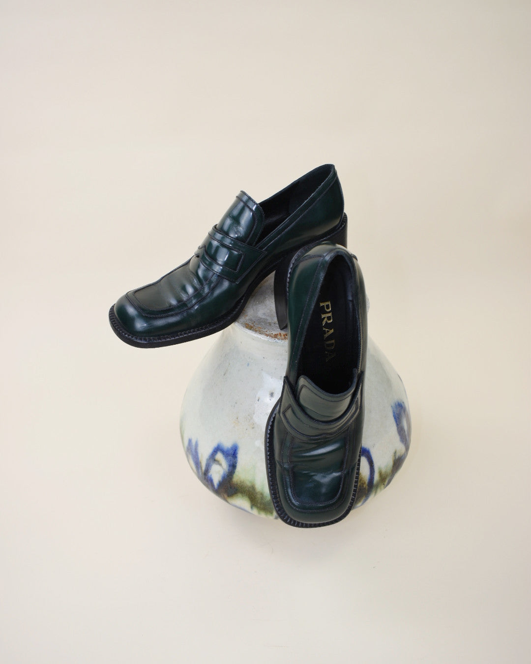 Vintage Green Prada Loafers - Size 39.5,  9