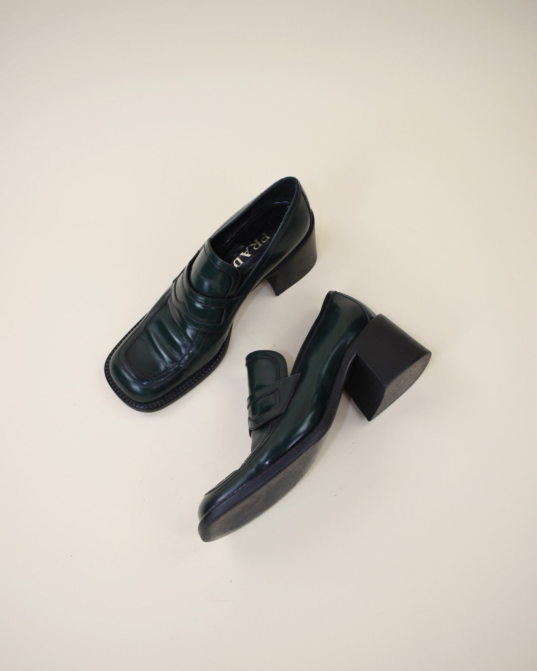Vintage Green Prada Loafers - Size 39.5,  9