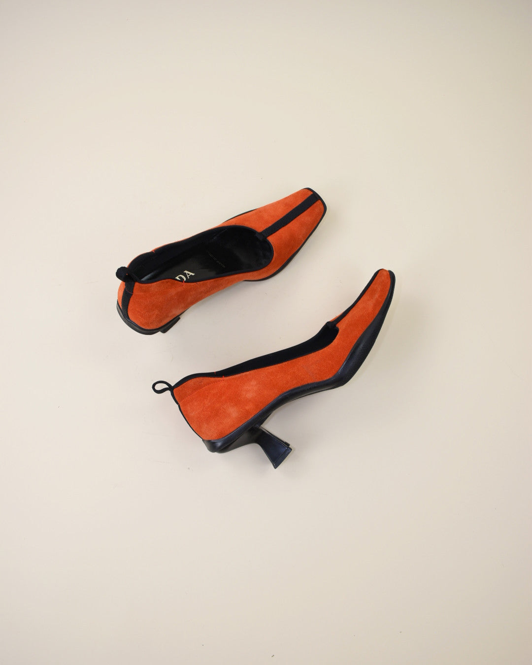 Vintage Prada Orange Suede Heels- Size 38.5, US 8