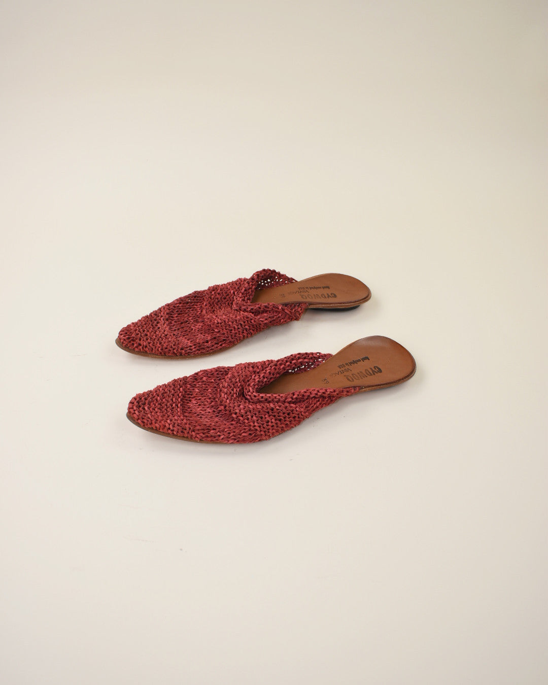 Cydwoq Red Woven Leather Mules - Size 39, 8.5