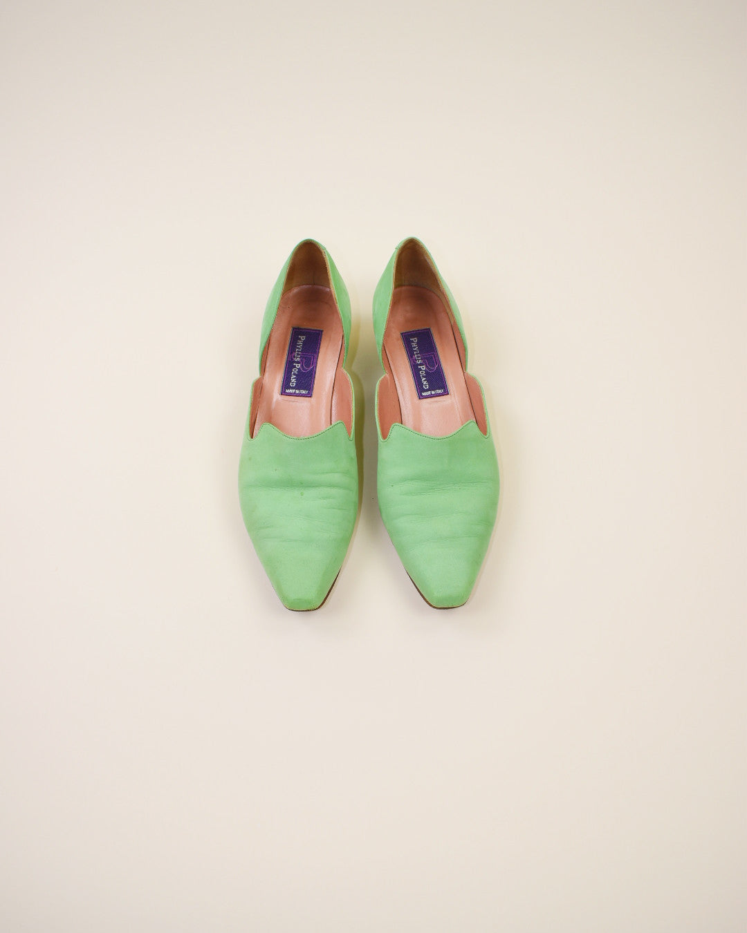 Vintage Green Suede Flats - Size 9.5