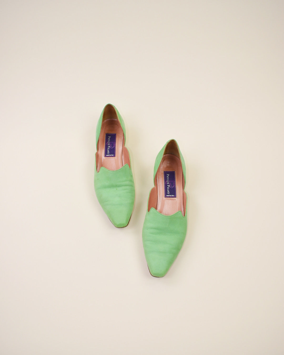 Vintage Green Suede Flats - Size 9.5