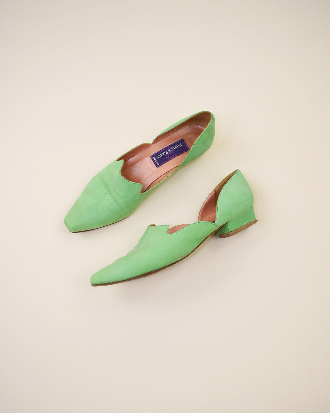 Vintage Green Suede Flats - Size 9.5