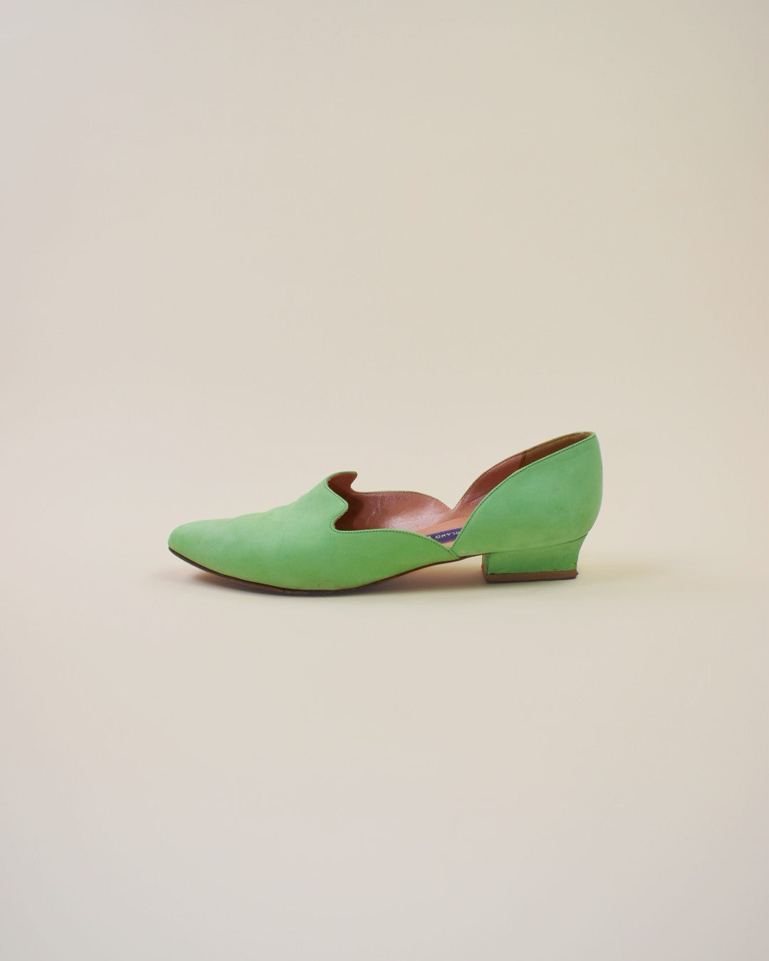 Vintage Green Suede Flats - Size 9.5