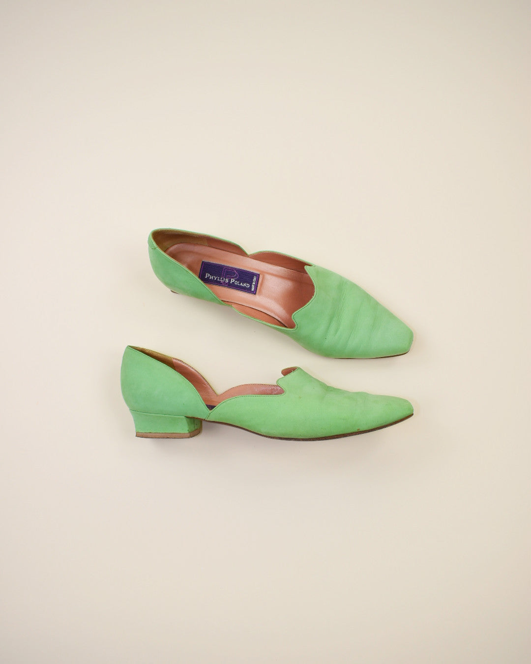 Vintage Green Suede Flats - Size 9.5