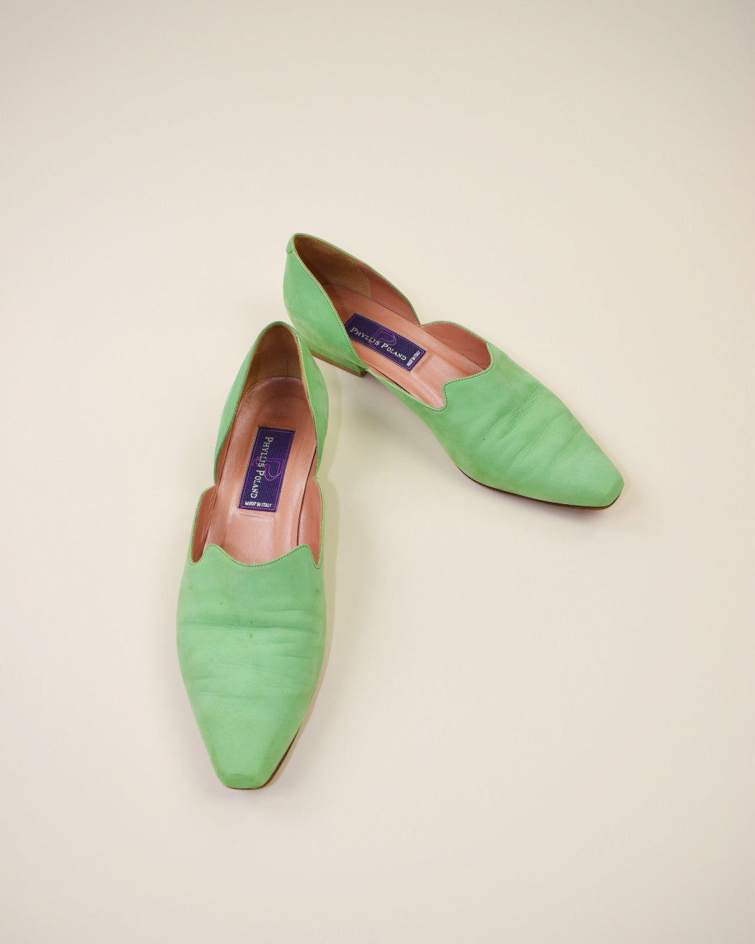 Vintage Green Suede Flats - Size 9.5