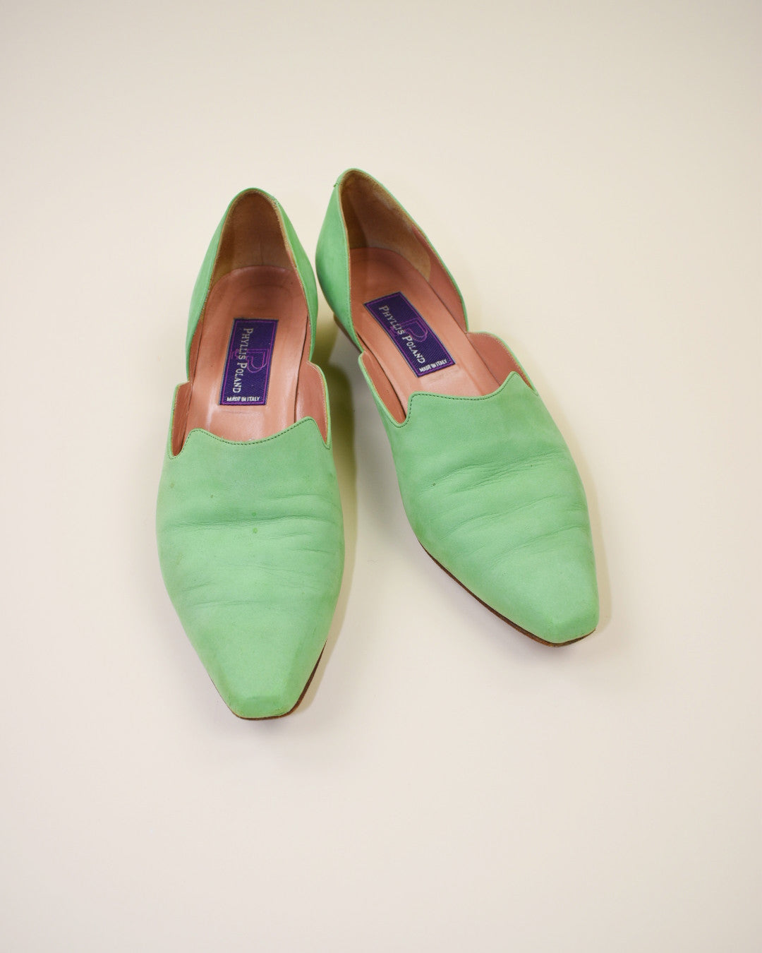 Vintage Green Suede Flats - Size 9.5