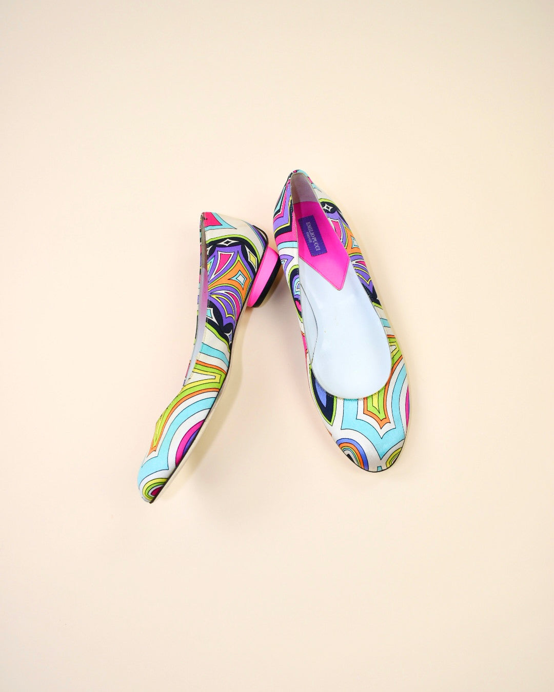 Emilio Pucci Colorful Geometric Flats - Size 7.5