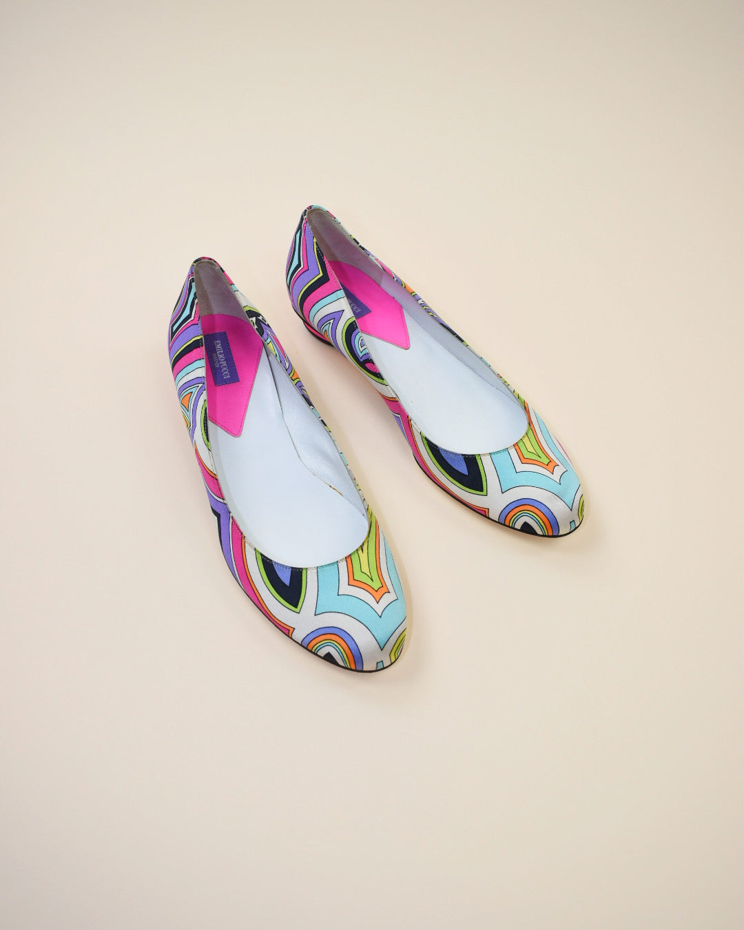 Emilio Pucci Colorful Geometric Flats - Size 7.5