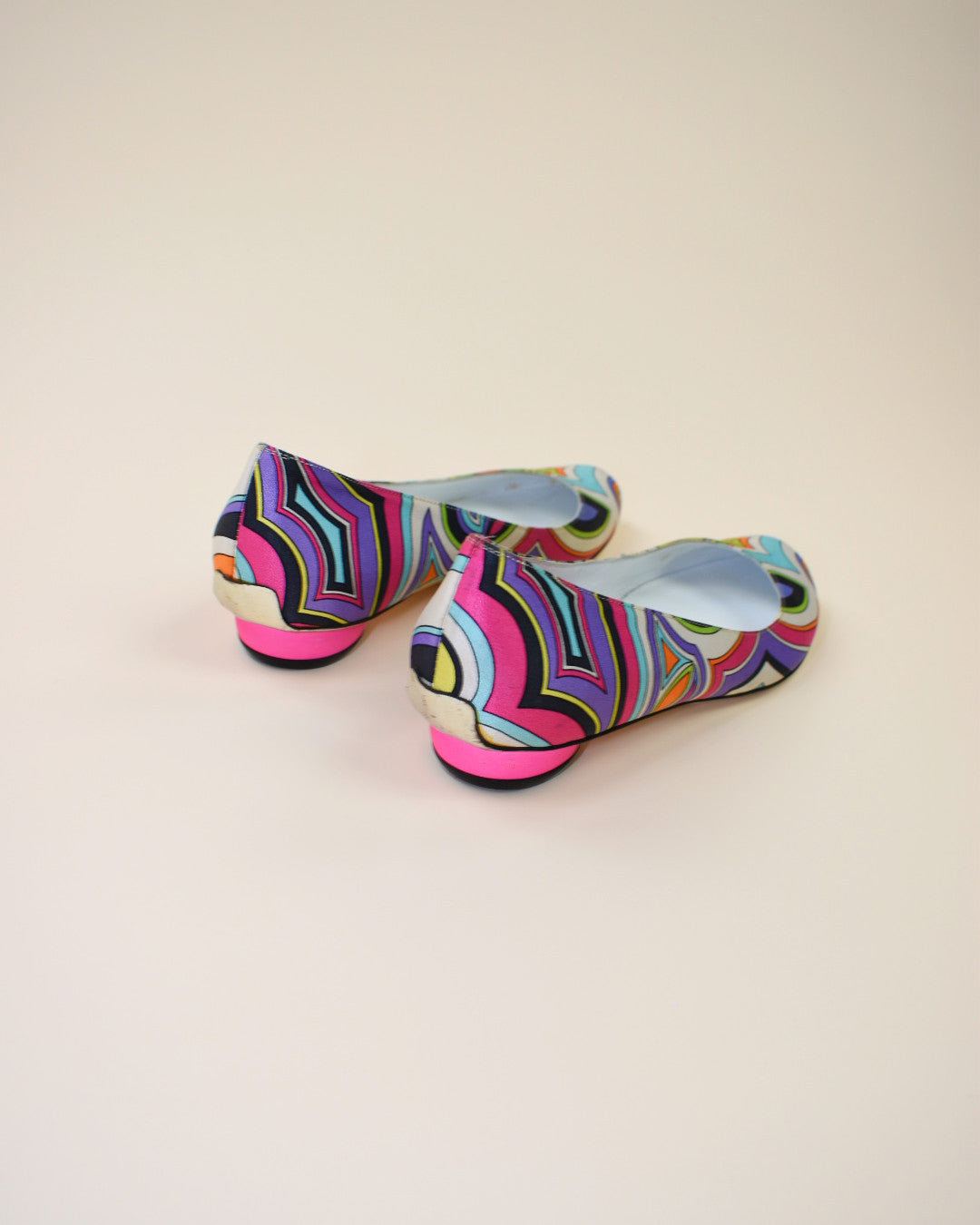 Emilio Pucci Colorful Geometric Flats - Size 7.5