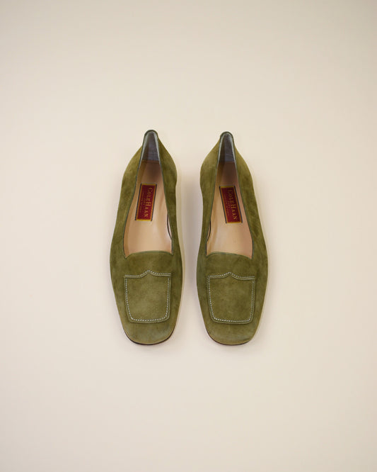 Cole Haan Olive Suede Loafers - Size 8.5