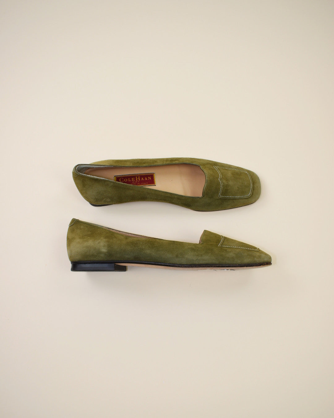 Cole Haan Olive Suede Loafers - Size 8.5