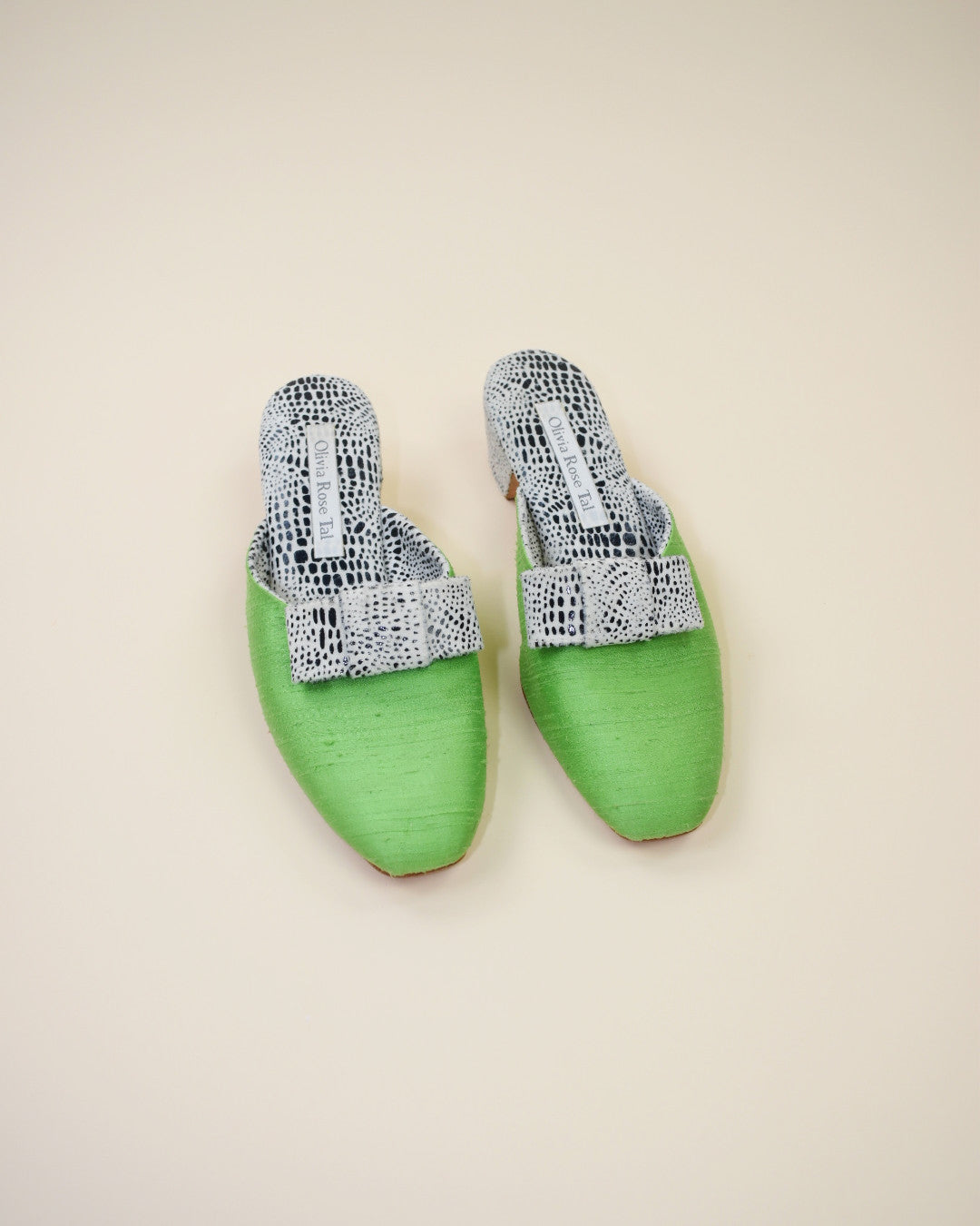 Olivia Rose Tal Silk Mules - Size 8.5