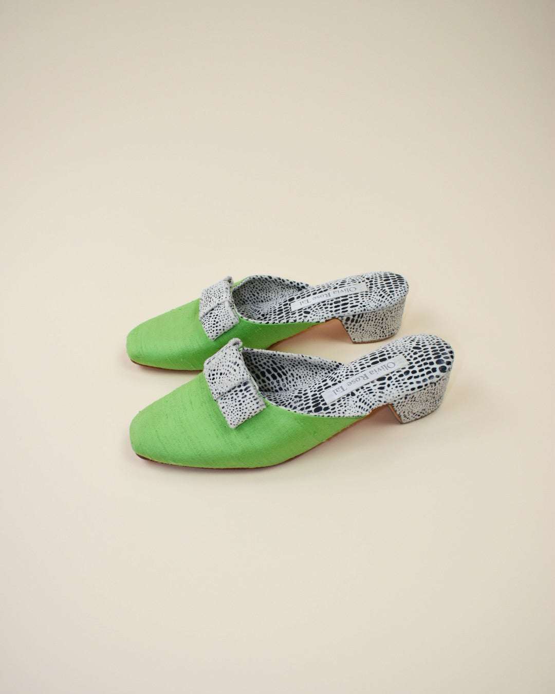 Olivia Rose Tal Silk Mules - Size 8.5