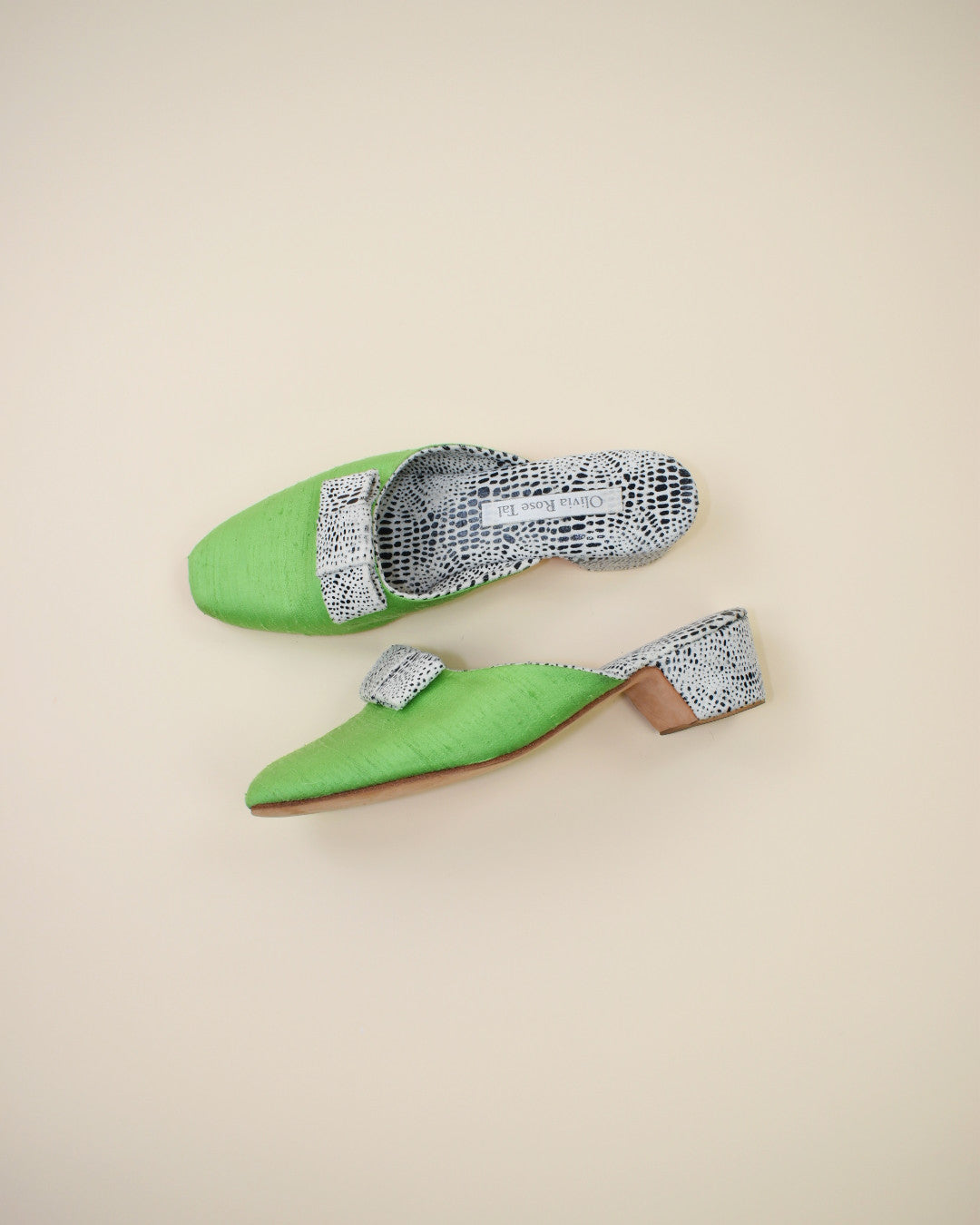 Olivia Rose Tal Silk Mules - Size 8.5