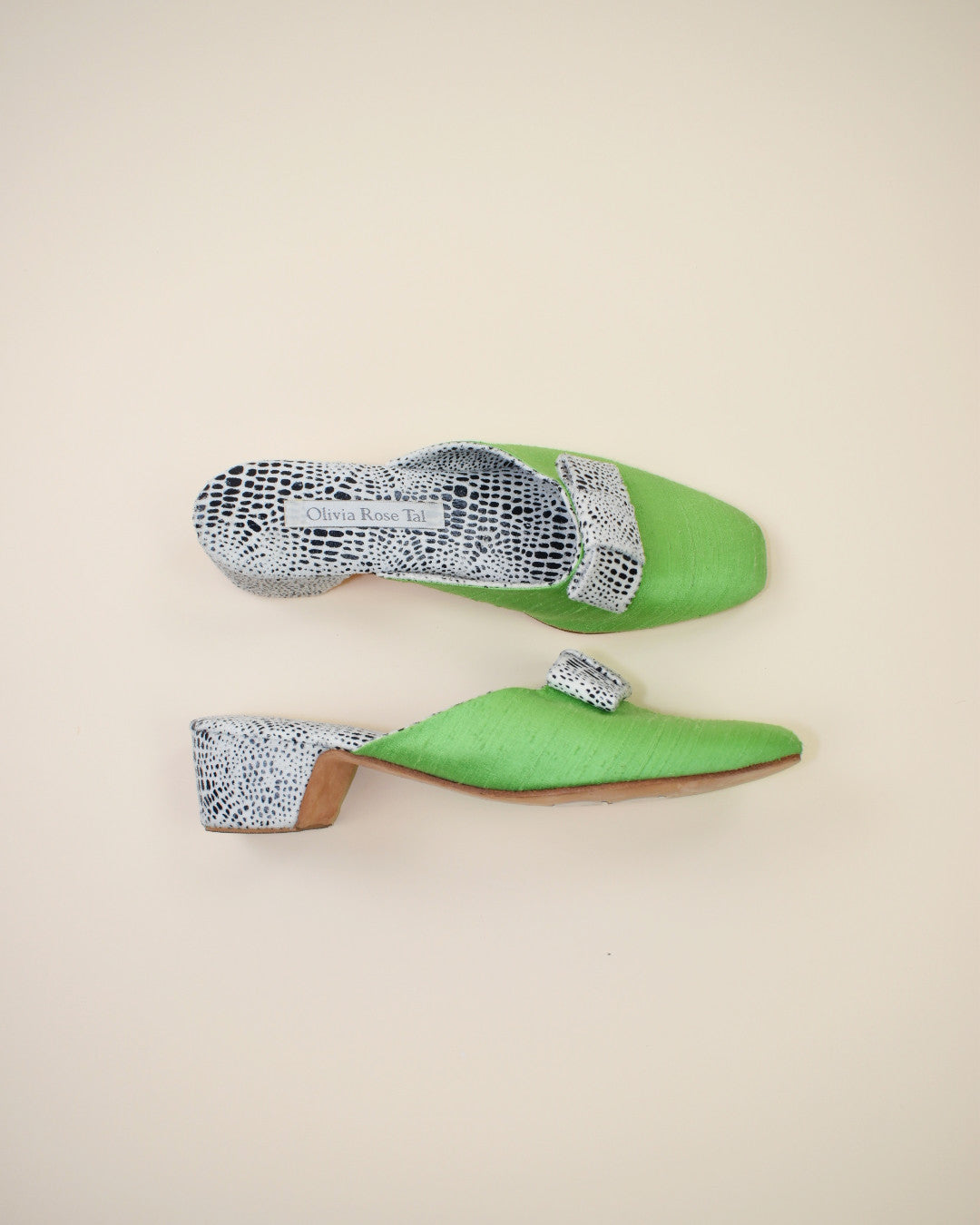 Olivia Rose Tal Silk Mules - Size 8.5