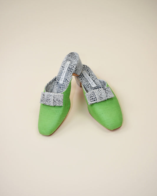 Olivia Rose Tal Silk Mules - Size 8.5