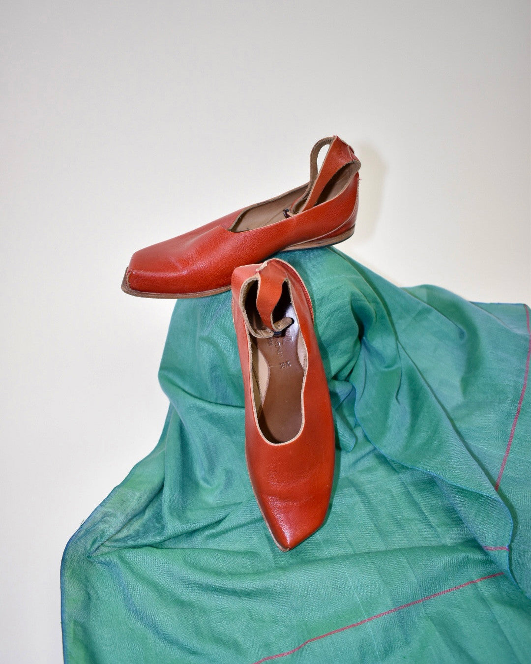 Cydwoq Red Leather Mary Jane Flats - Size 36.5, 6