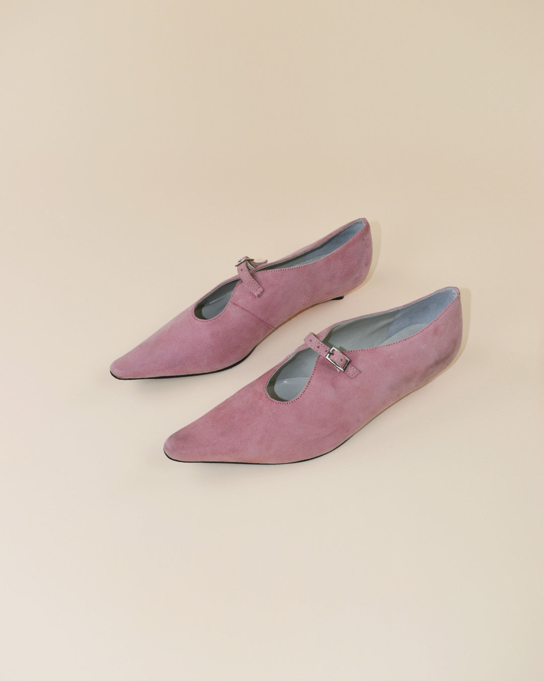 Pink Suede Mary Janes - Size 7.5