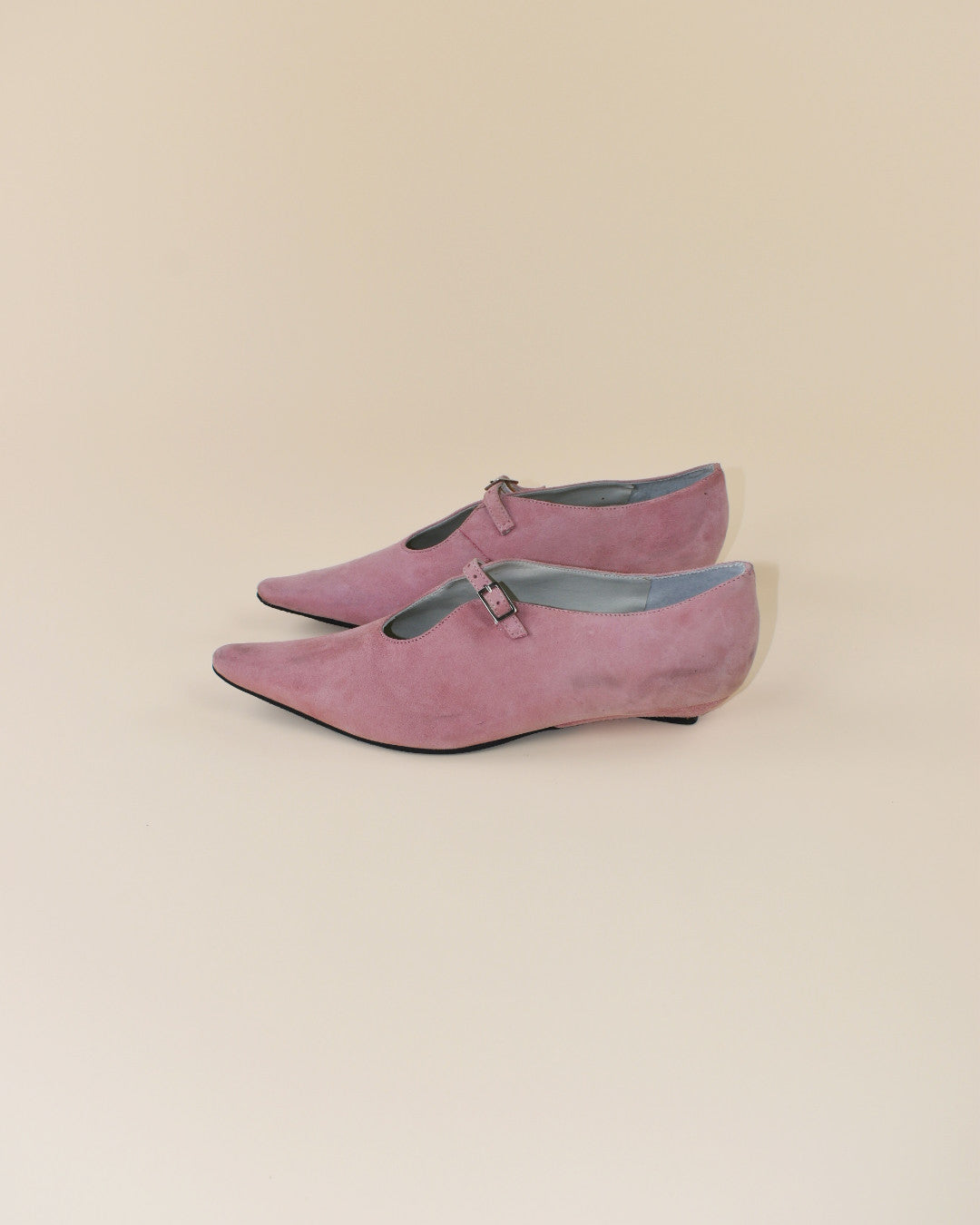 Pink Suede Mary Janes - Size 7.5