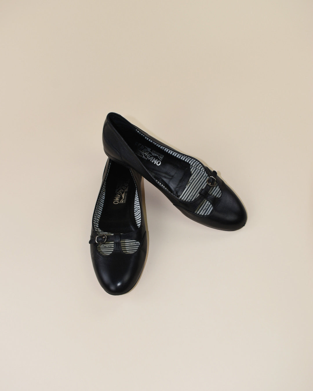 Salvatore Ferragamo Black Mary Jane Flats - Size 8