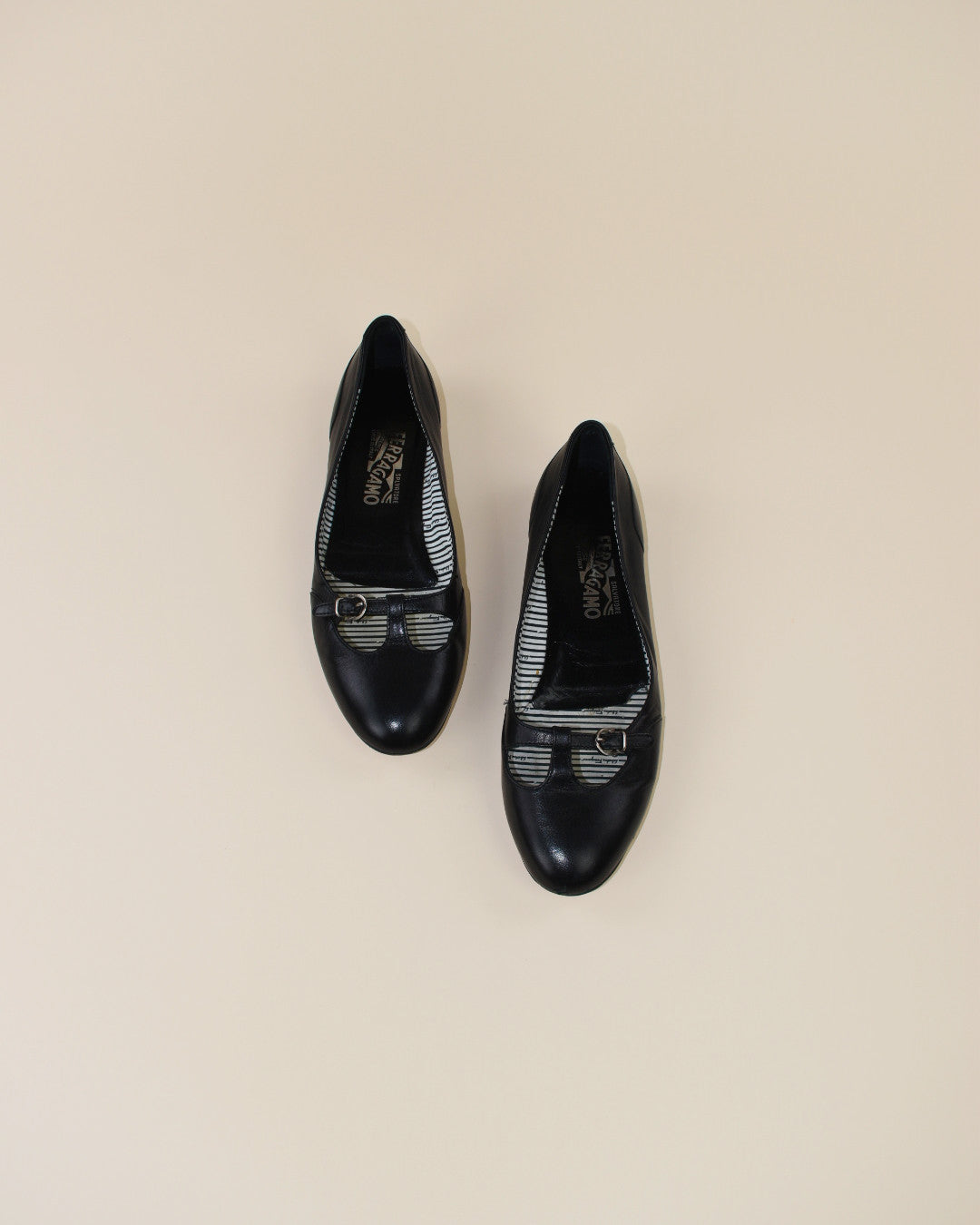 Salvatore Ferragamo Black Mary Jane Flats - Size 8