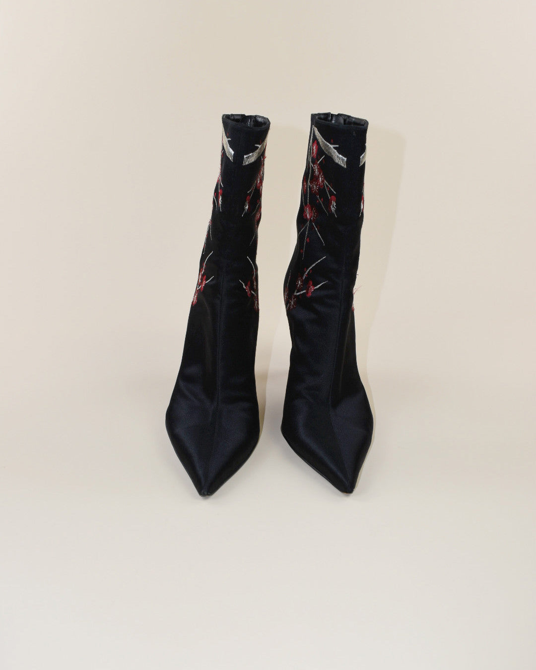 Georgio Armani Silk Cherry Tree Boots - Size 40, 9.5
