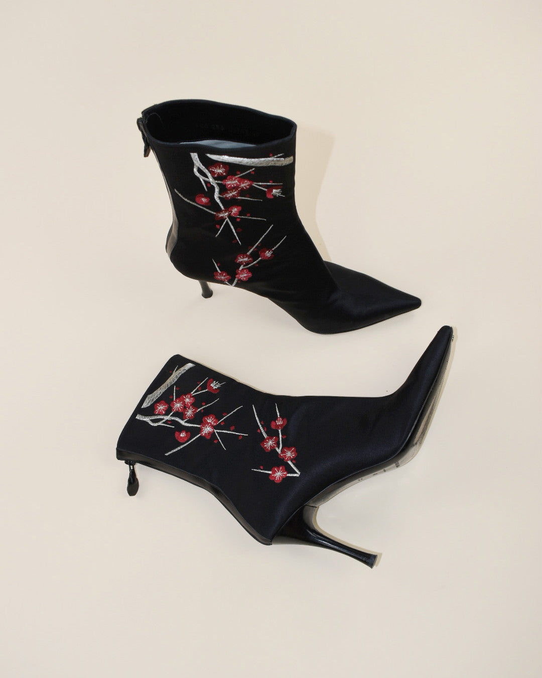 Georgio Armani Silk Cherry Tree Boots - Size 40, 9.5