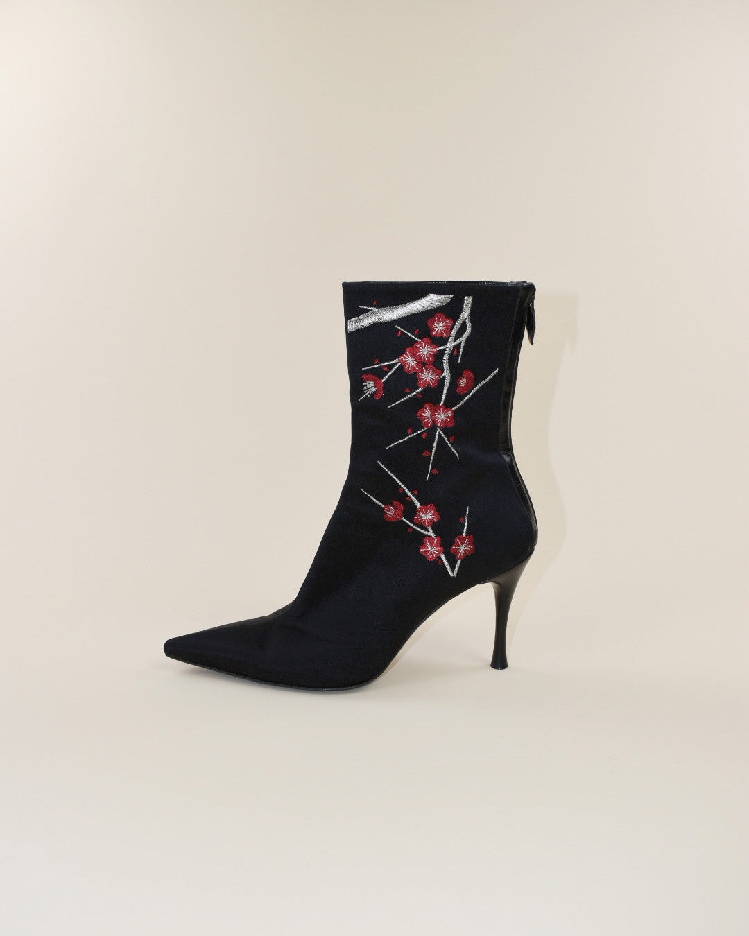 Georgio Armani Silk Cherry Tree Boots - Size 40, 9.5
