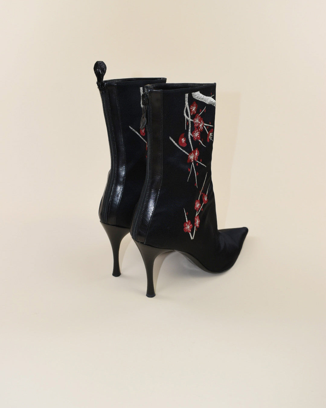 Georgio Armani Silk Cherry Tree Boots - Size 40, 9.5