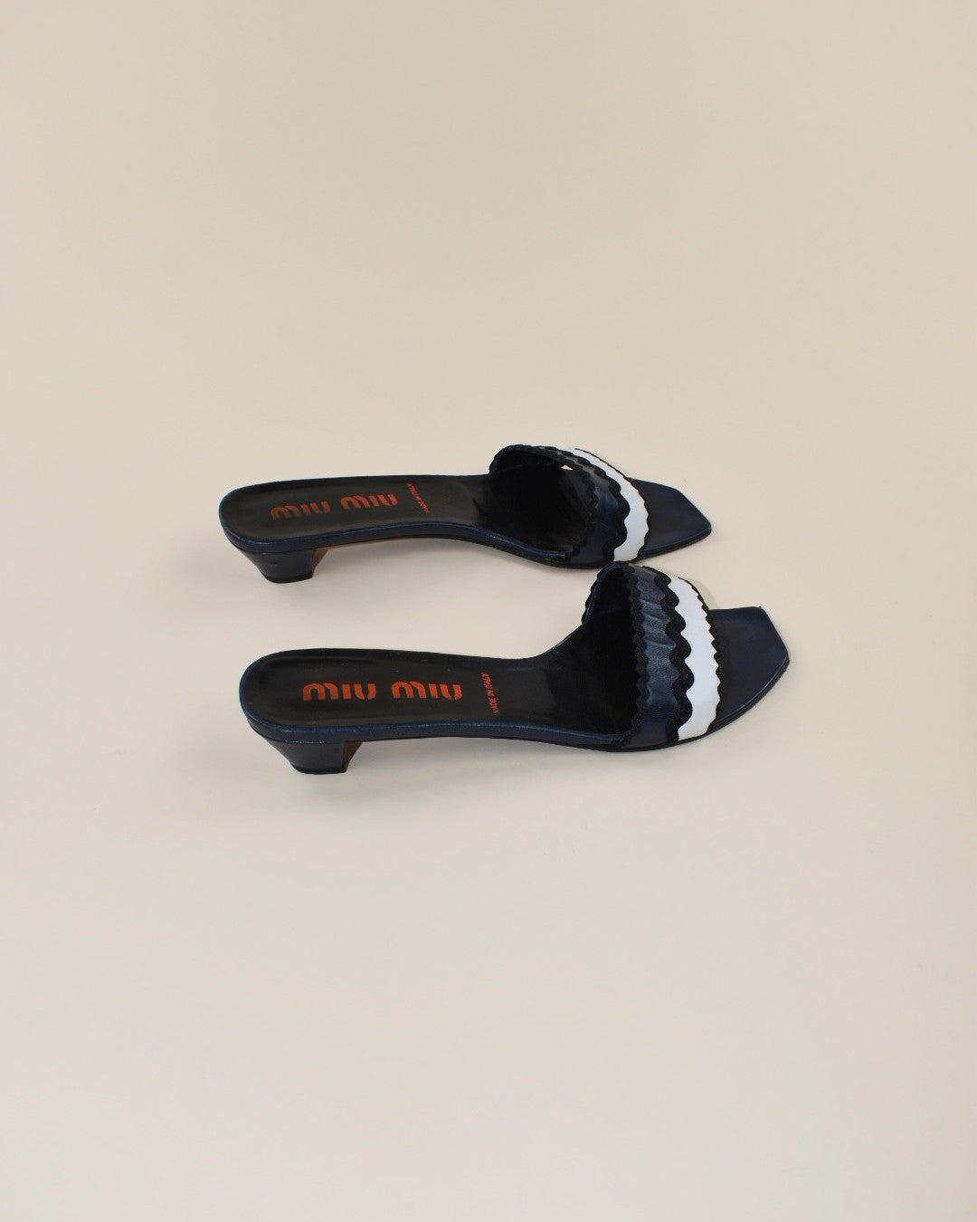 Miu Miu Blue Squiggle Mules - Size 40, 9.5