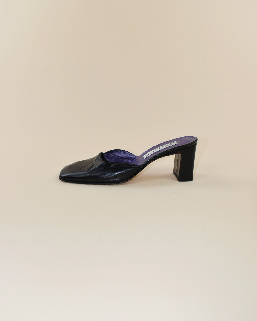 90's Square Toe Leather Mules - Size 7/7.5