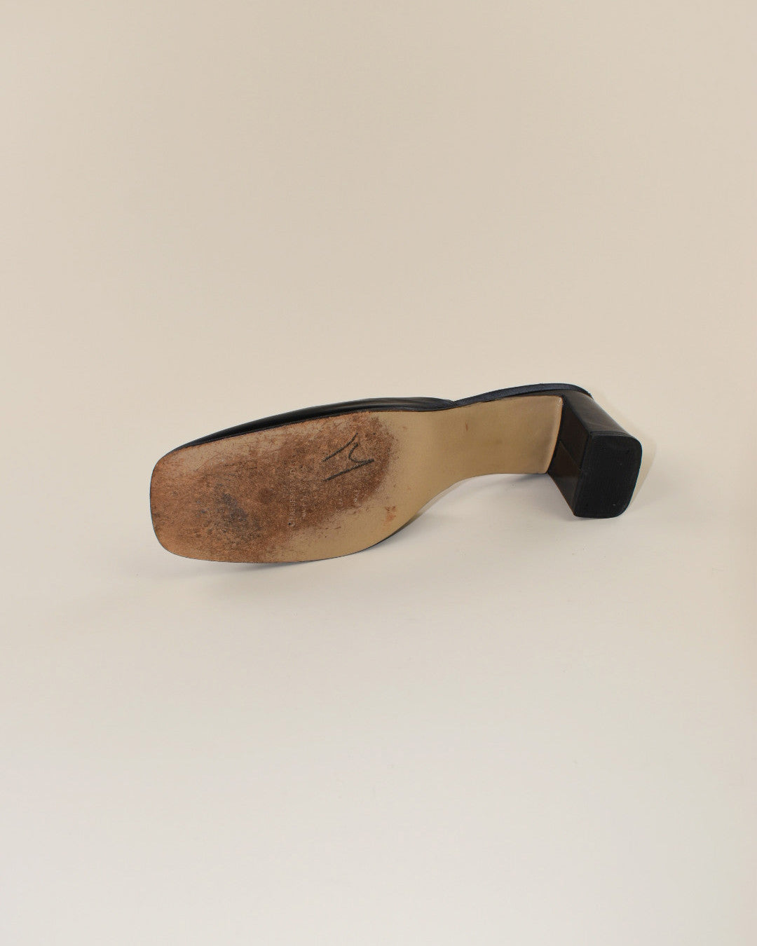 90's Square Toe Leather Mules - Size 7/7.5
